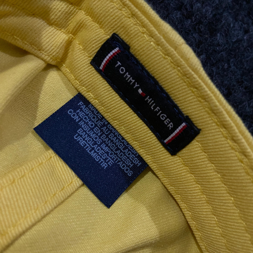 Tommy Hilfiger Cotton Adjustable Baseball Cap – Yellow with Logo & Nautical Flag Embroidery