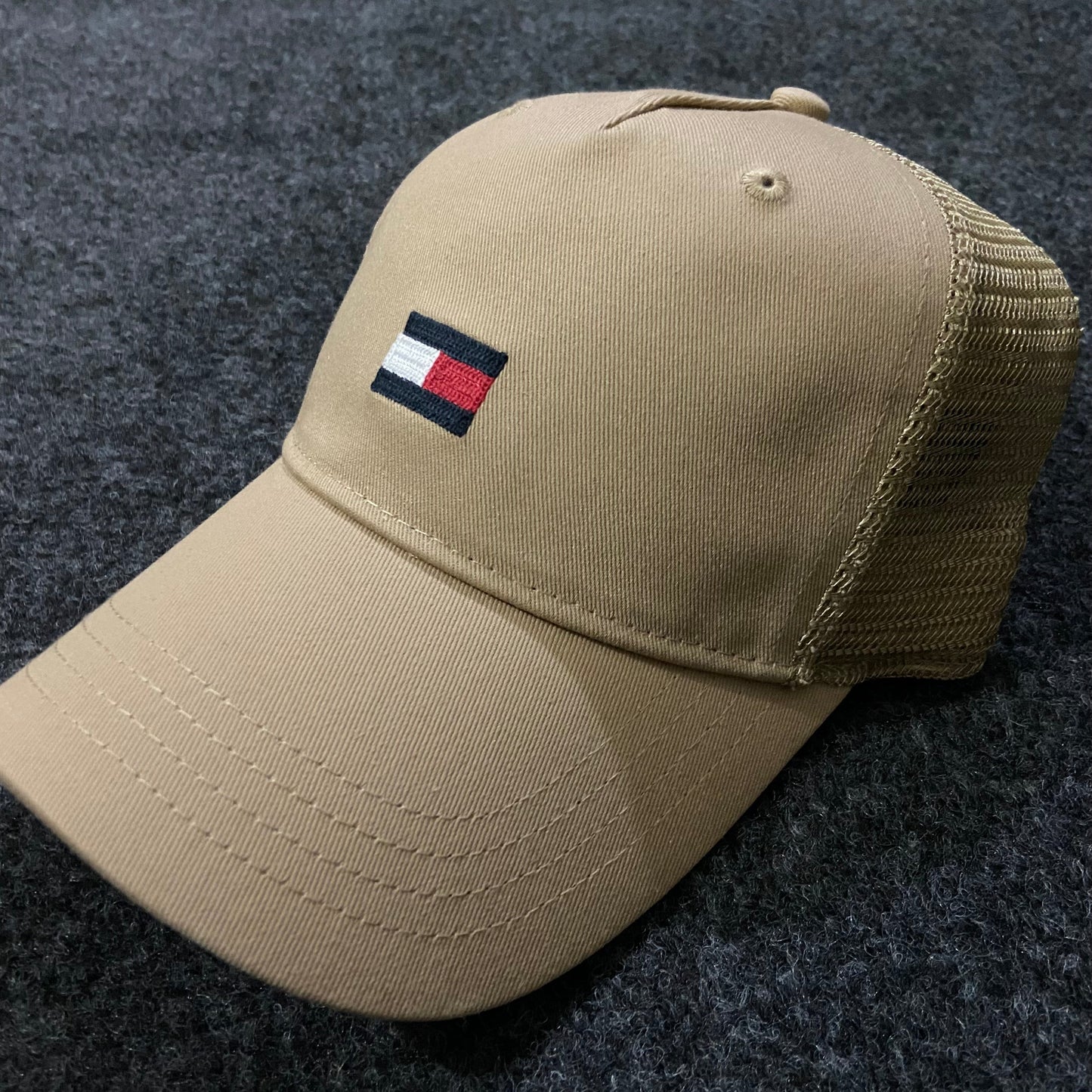 Tommy Jeans Flag Embroidered Trucker Cap – Beige