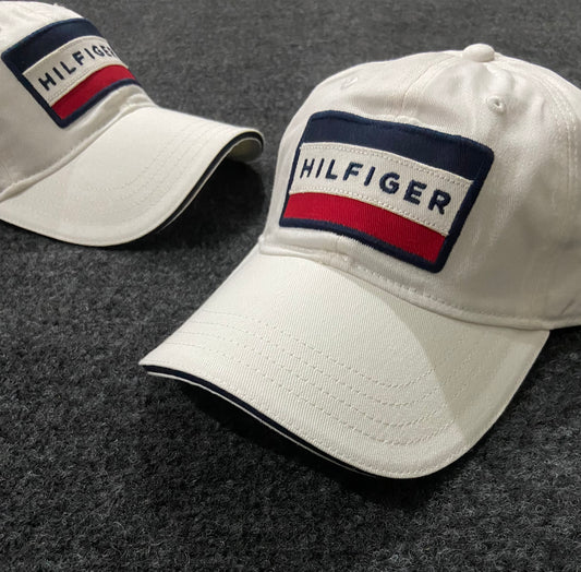 Tommy Hilfiger White Cole Dad Hat – Classic Flag Logo