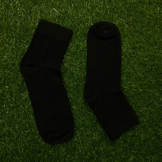 Black Cotton Quarter Socks for Men & Women - 5 Pairs Pack