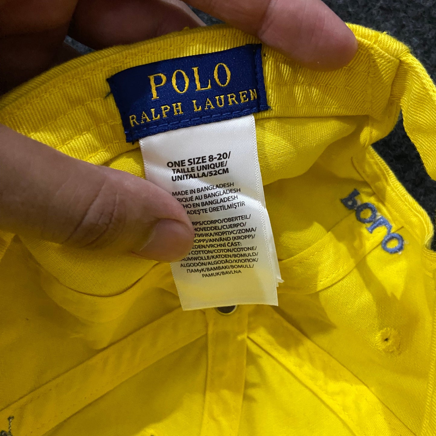 Kids Polo Ralph Lauren Yellow Baseball Cap – Blue Pony Logo (52cm)
