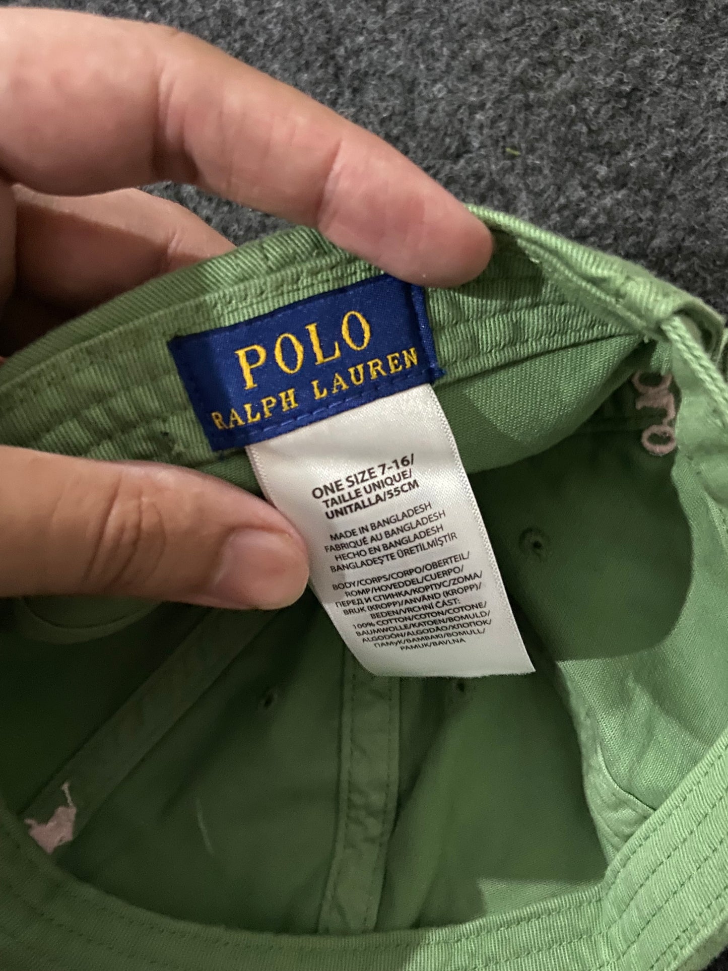 Kids Polo Ralph Lauren Green Baseball Cap – Pink Pony Logo (55cm)