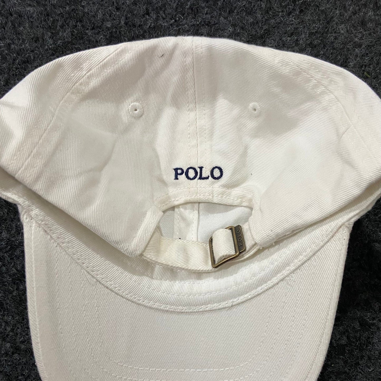 Kids Polo Ralph Lauren White Chino Baseball Cap – Navy Pony Logo (53cm)