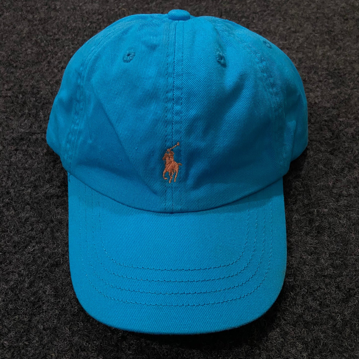 Kids Polo Ralph Lauren Cove Blue Sport Cap – Orange Pony Logo (53cm)