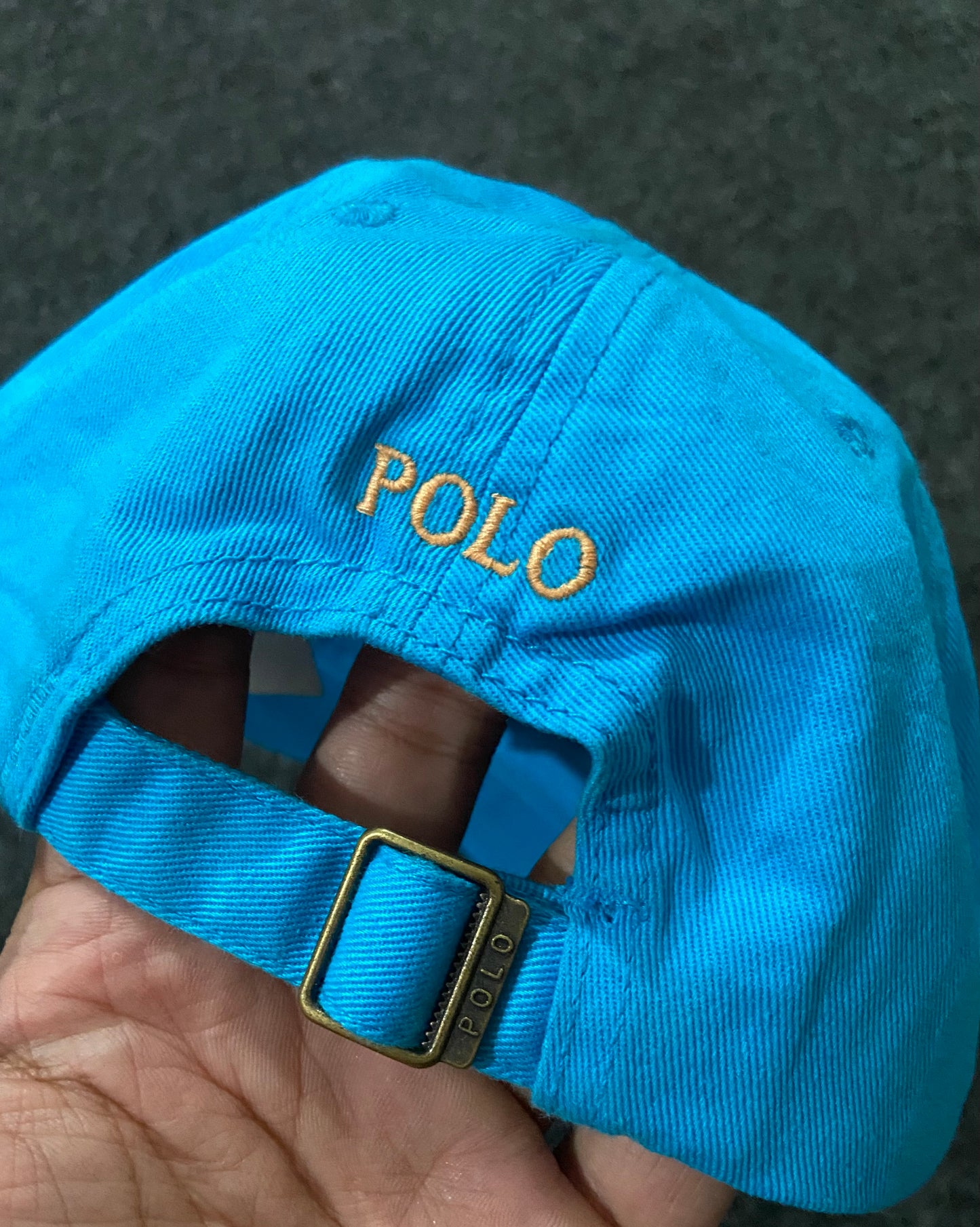 Kids Polo Ralph Lauren Cove Blue Sport Cap – Orange Pony Logo (53cm)