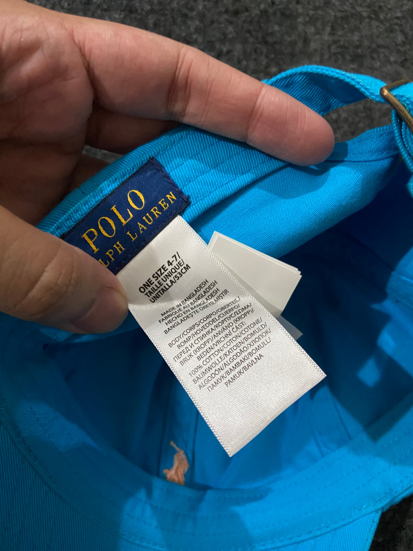 Kids Polo Ralph Lauren Cove Blue Sport Cap – Orange Pony Logo (53cm)