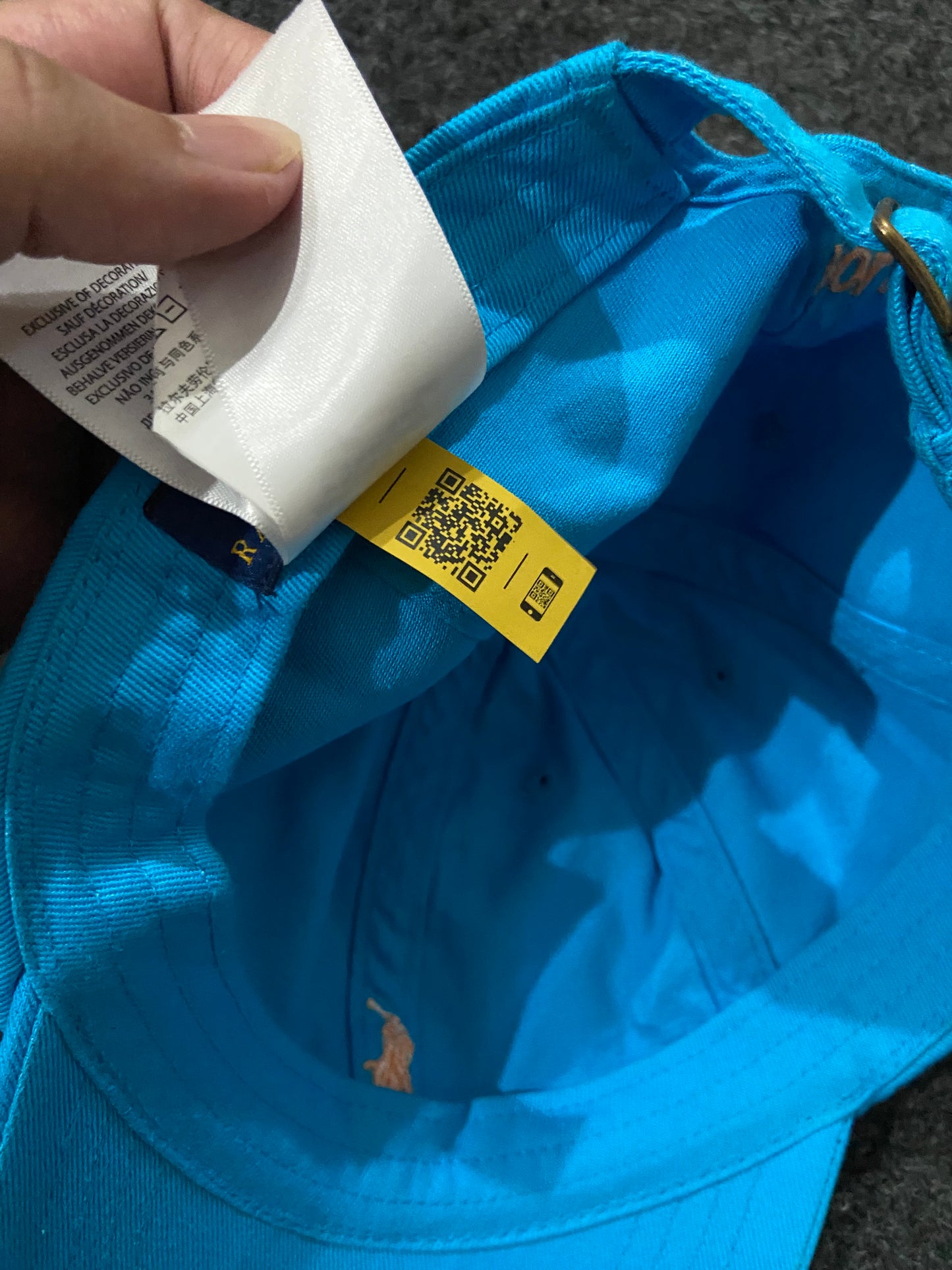 Kids Polo Ralph Lauren Cove Blue Sport Cap – Orange Pony Logo (53cm)